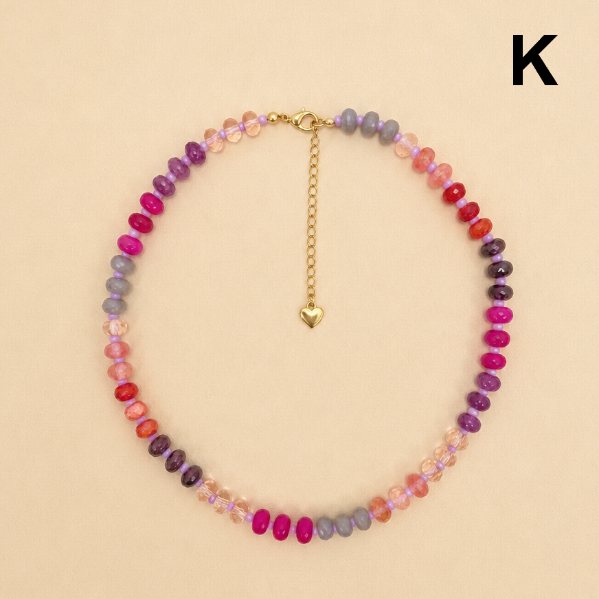 Stone Glass Bead Necklace
