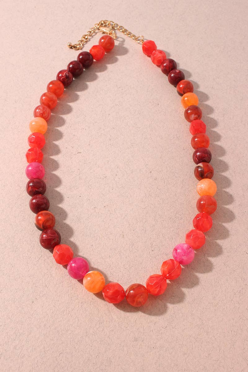 Multi Color Faceted Beaded Necklace