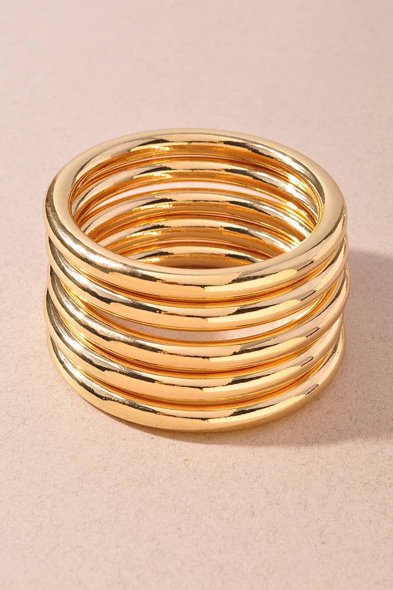 Layered Band Statement Cuff Bracelet