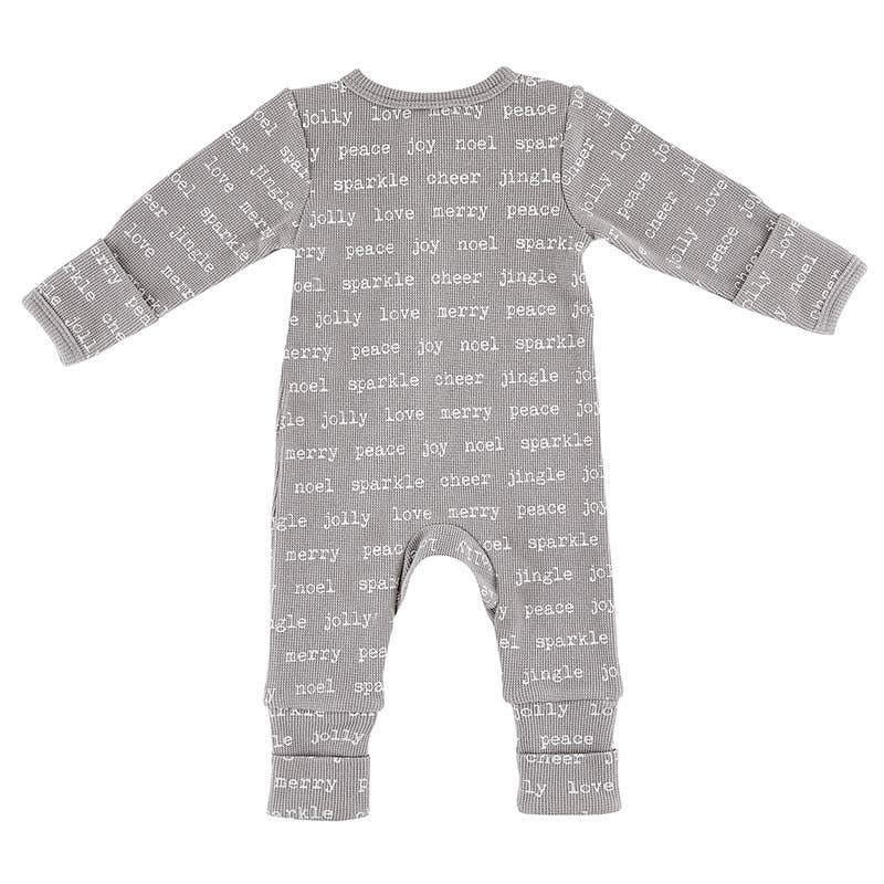 Waffle Knit Cozy Romper - Holiday Cheer 0-6 Mo