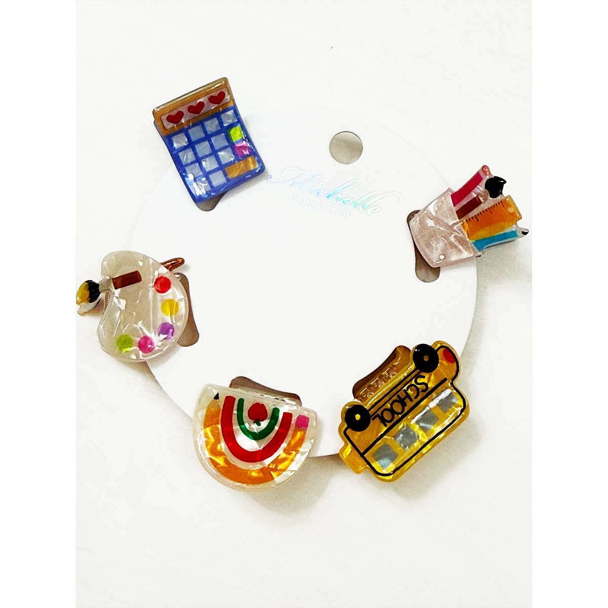 School Theme Mini Hair Claw Clip