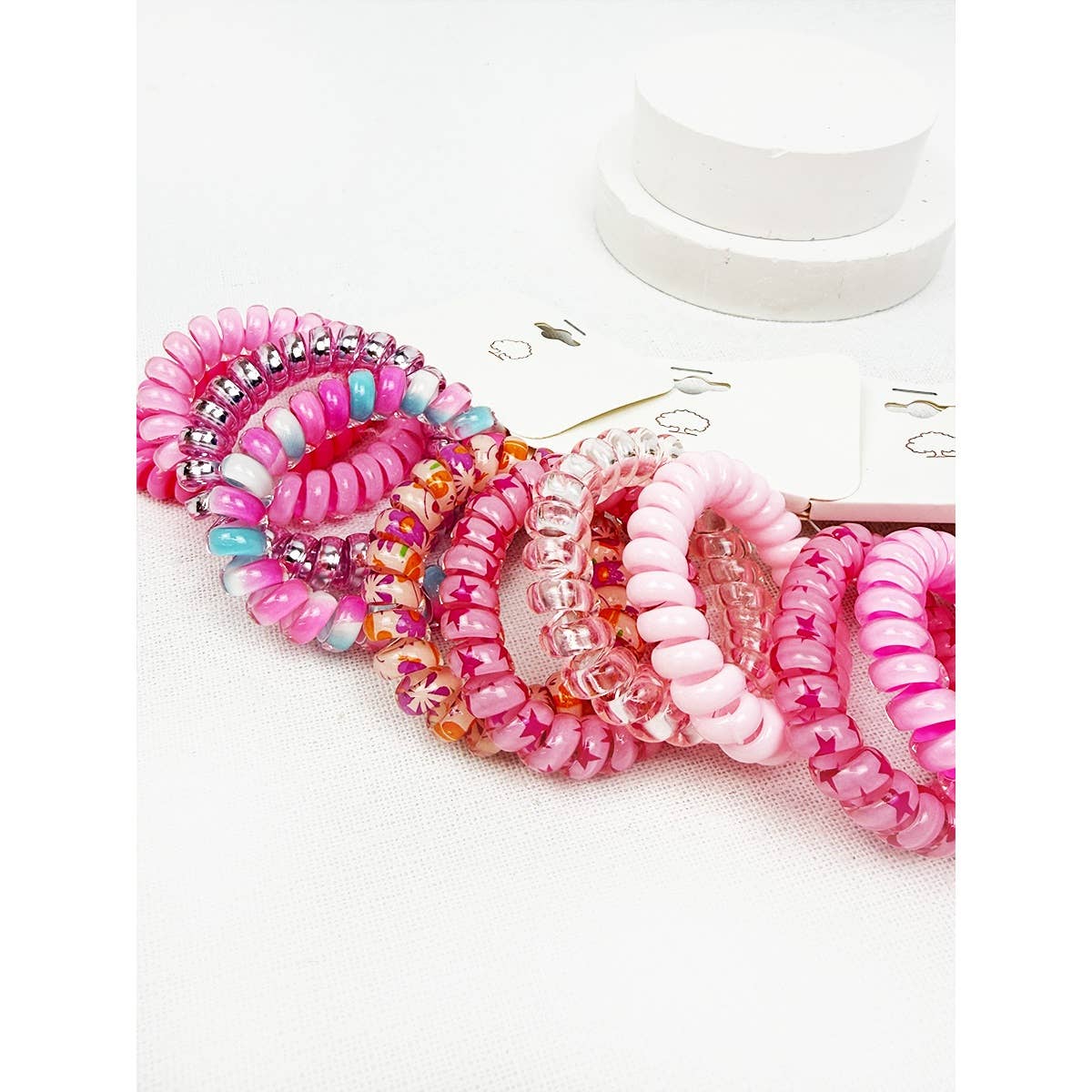 Hot Pink Spiral Hair Ties