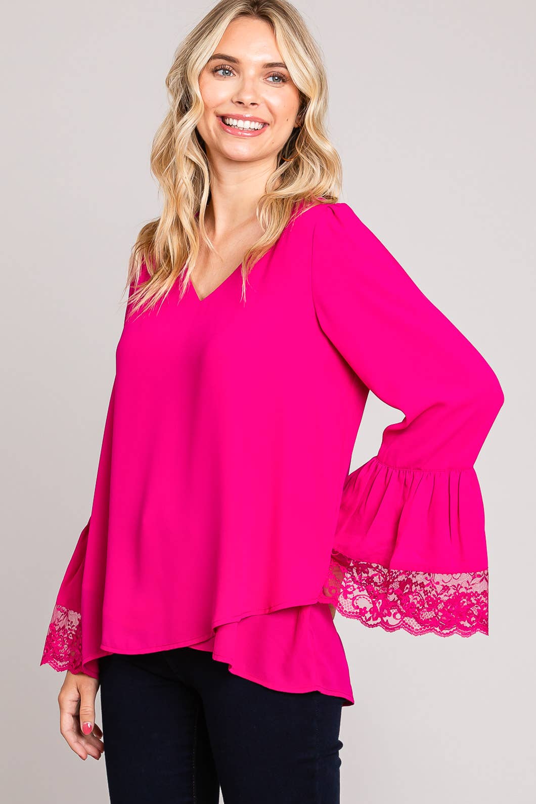 Lace Detail Long Sleeve Top