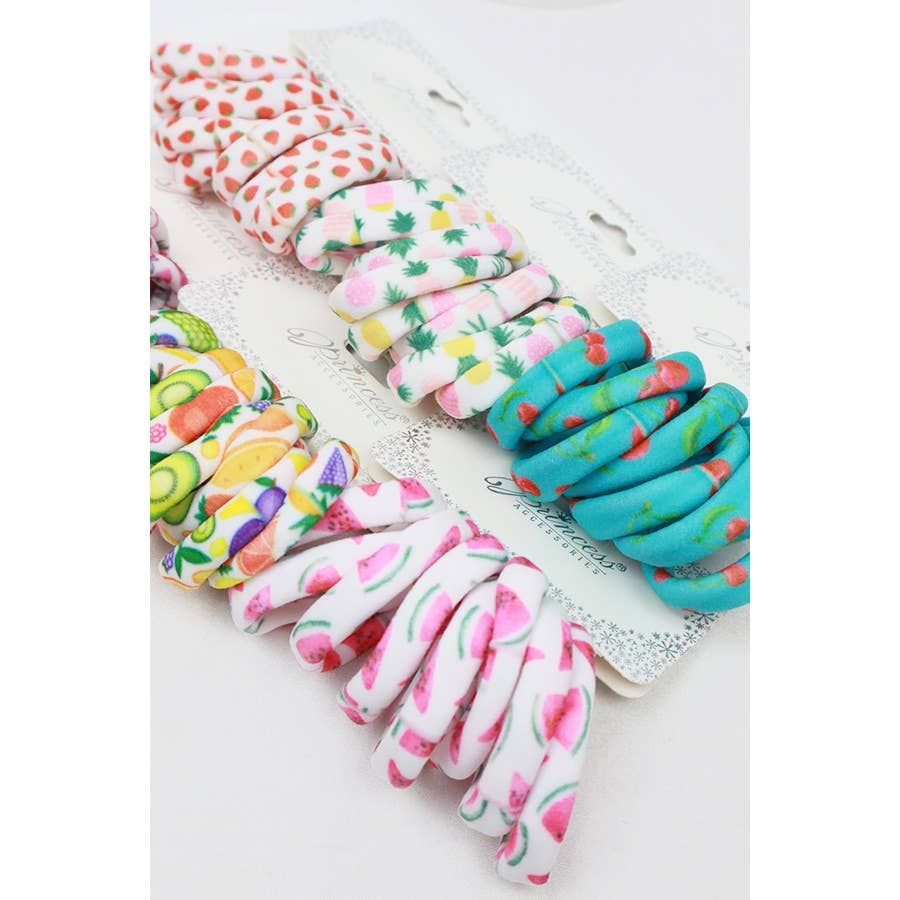 Fruit Print Hair Tie Set