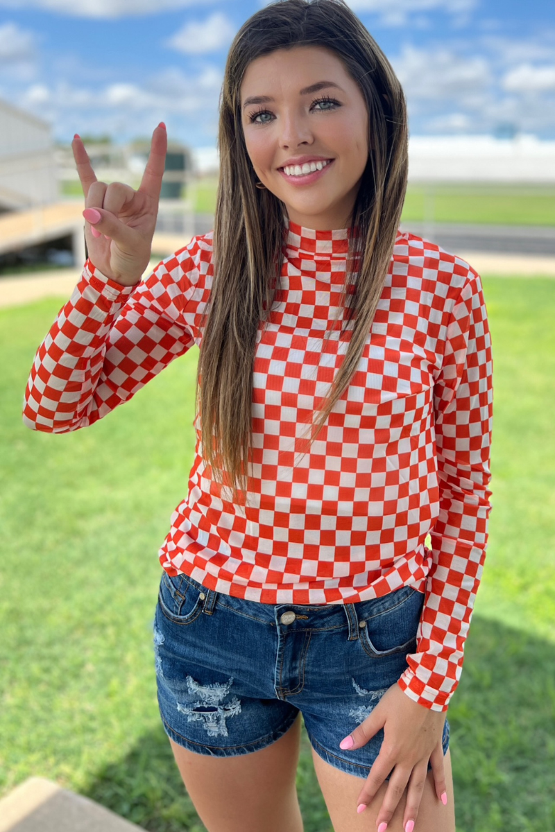 Pep Rally Mesh Top Orange