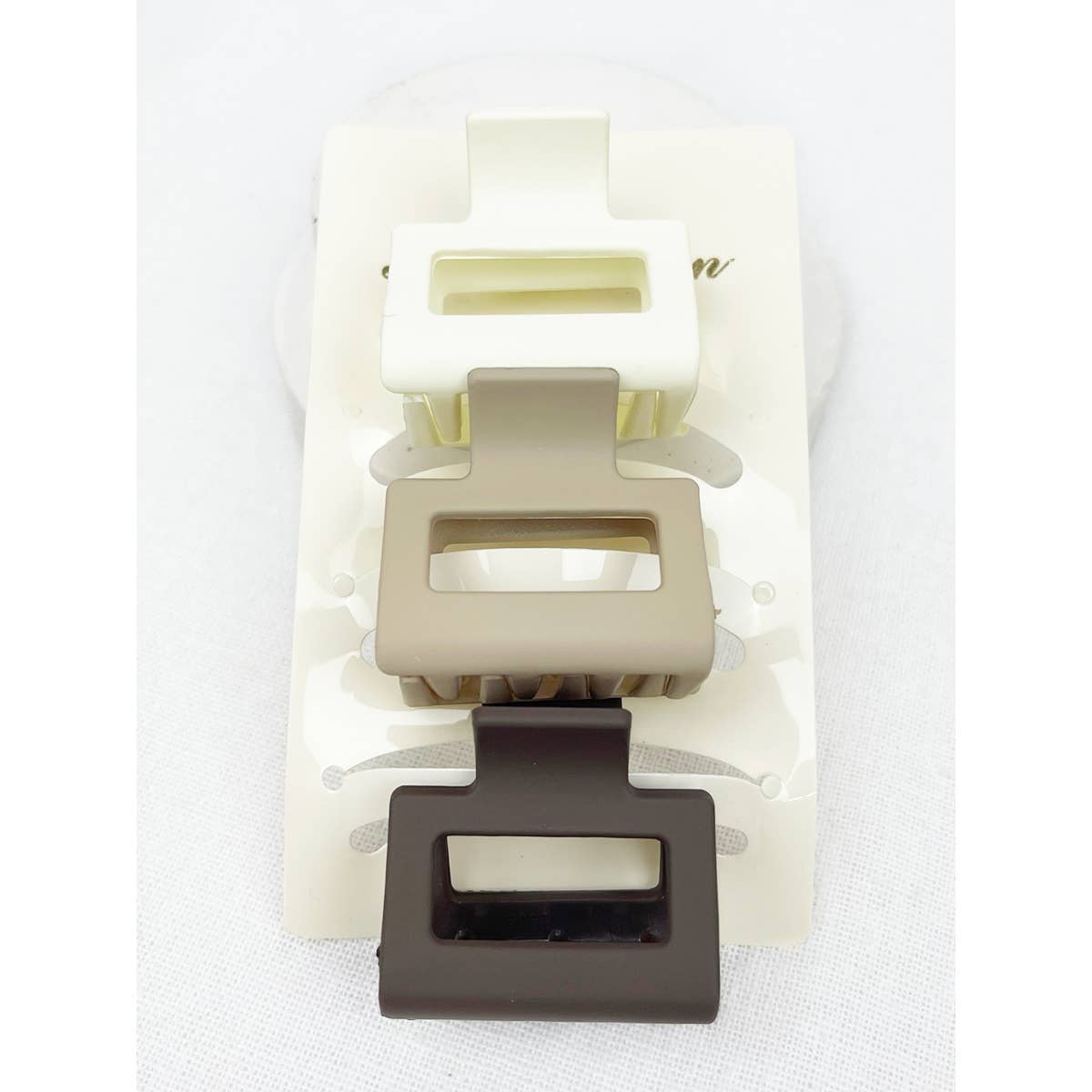 3-Pcs Neutral Mini Rectangle Claw Set