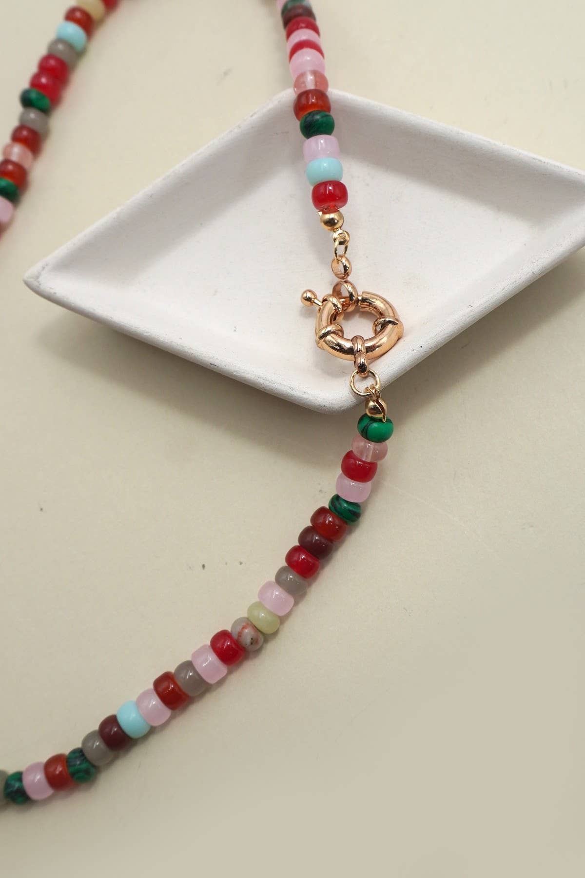 Natural Stone Multi Bead Necklace