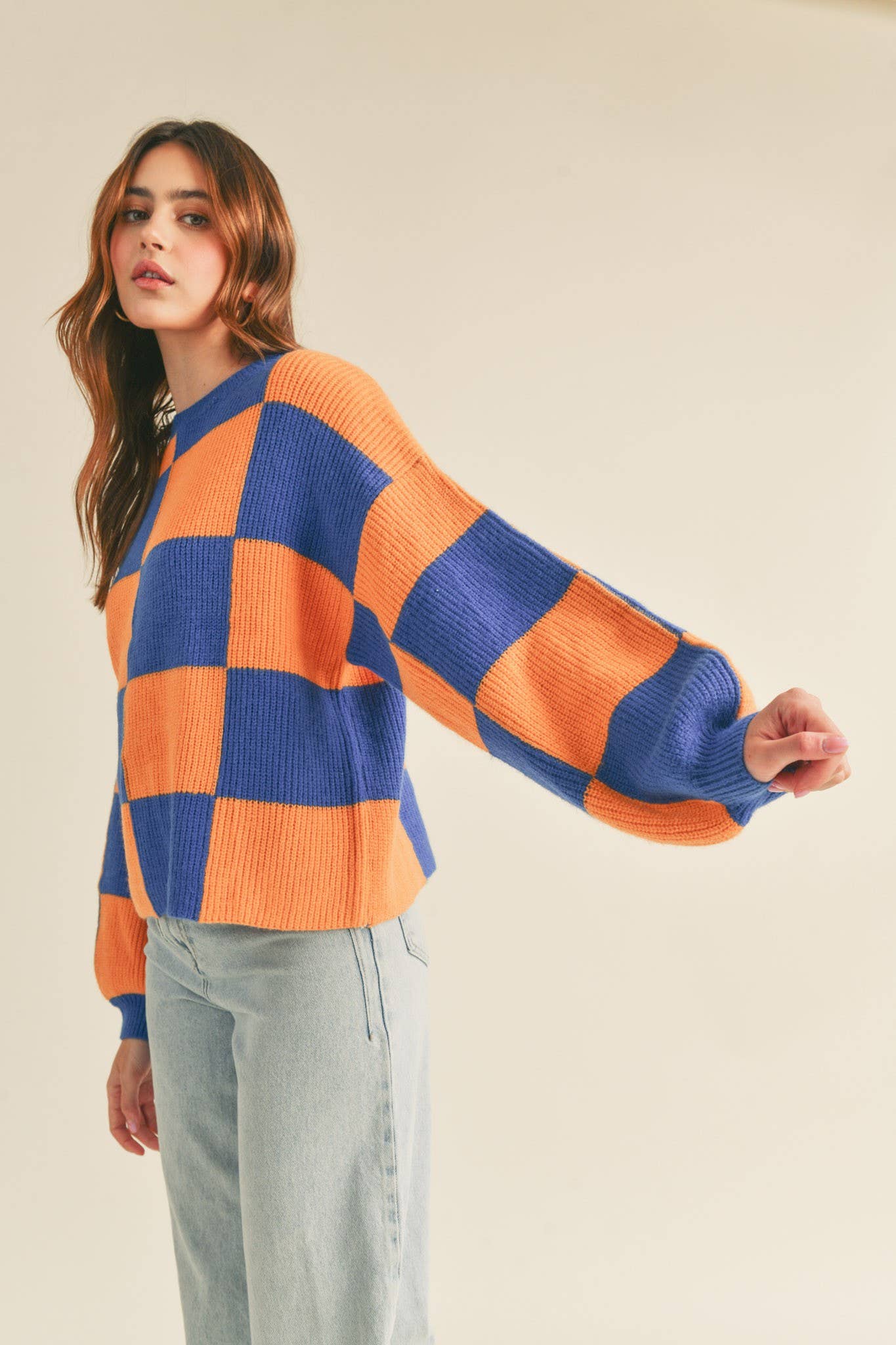 Pink & Yellow Checker Sweater