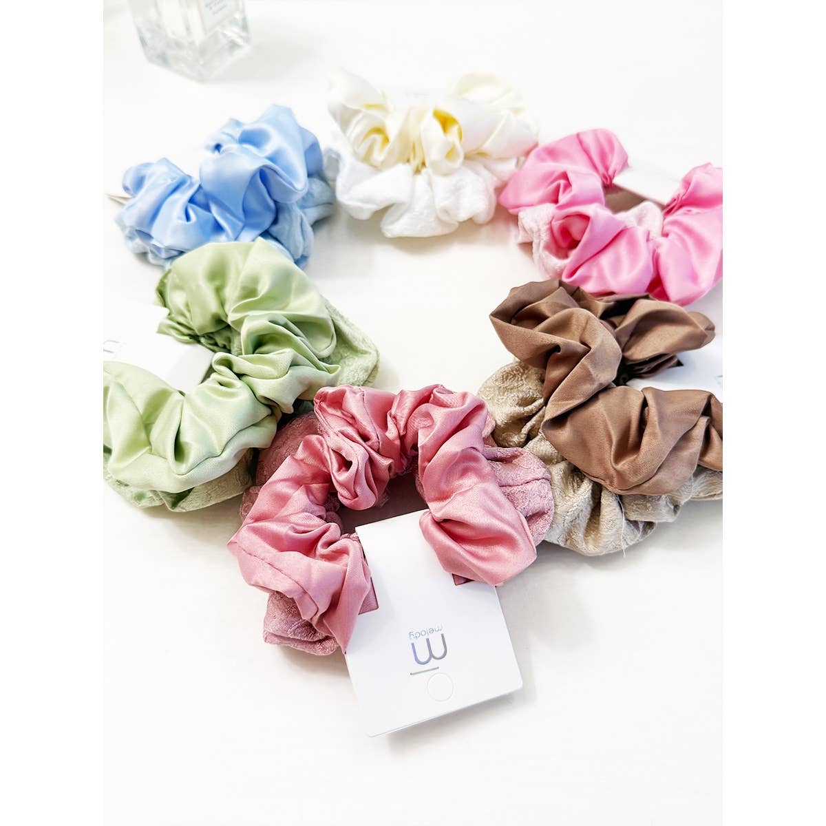 Duo Satin and Textured Scrunchie Set