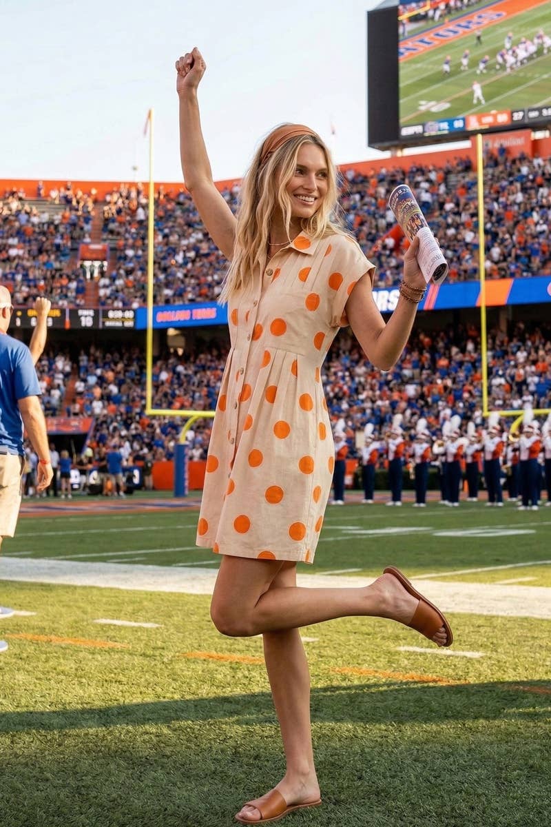 Polka Dot Poplin Mini Dress