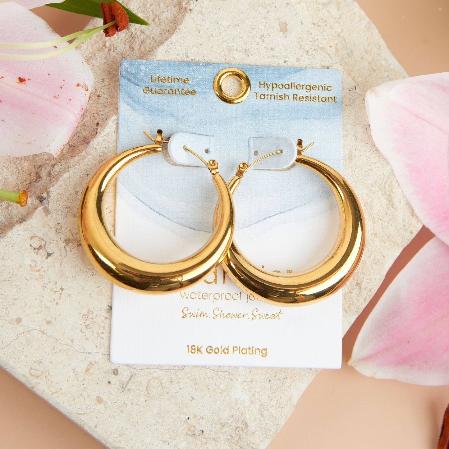 Waterproof Earrings Narelle Round Hoop Jewelry