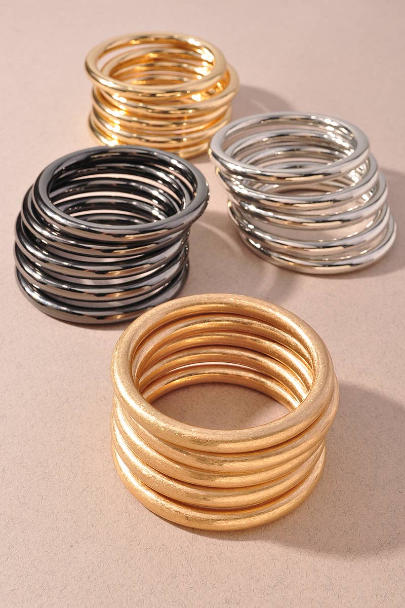 Layered Band Statement Cuff Bracelet