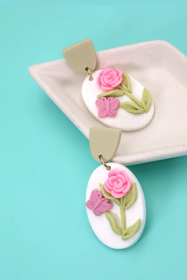 Flower Clay Earrings