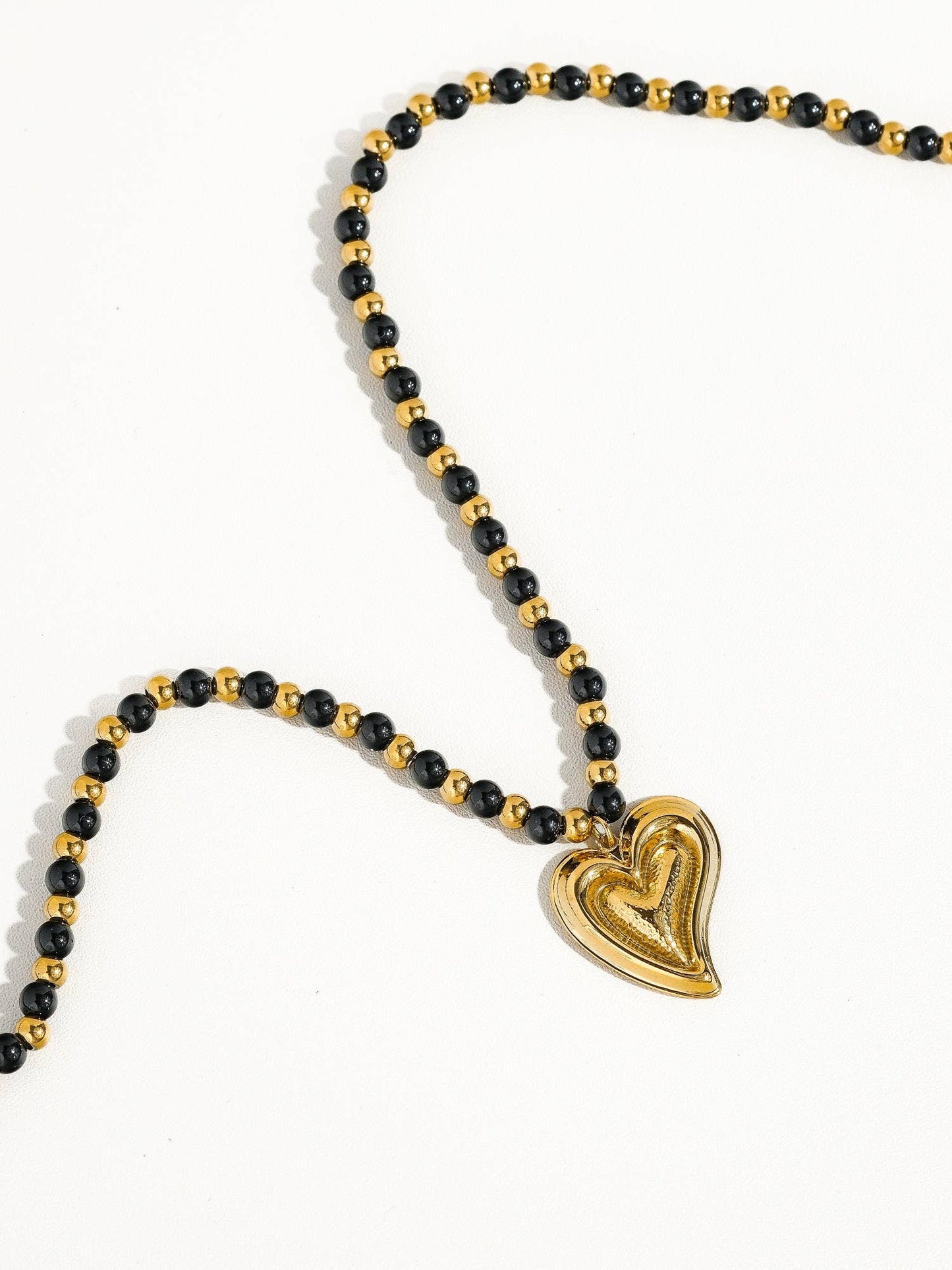 Sappho 18K Gold Heart Beaded Necklace