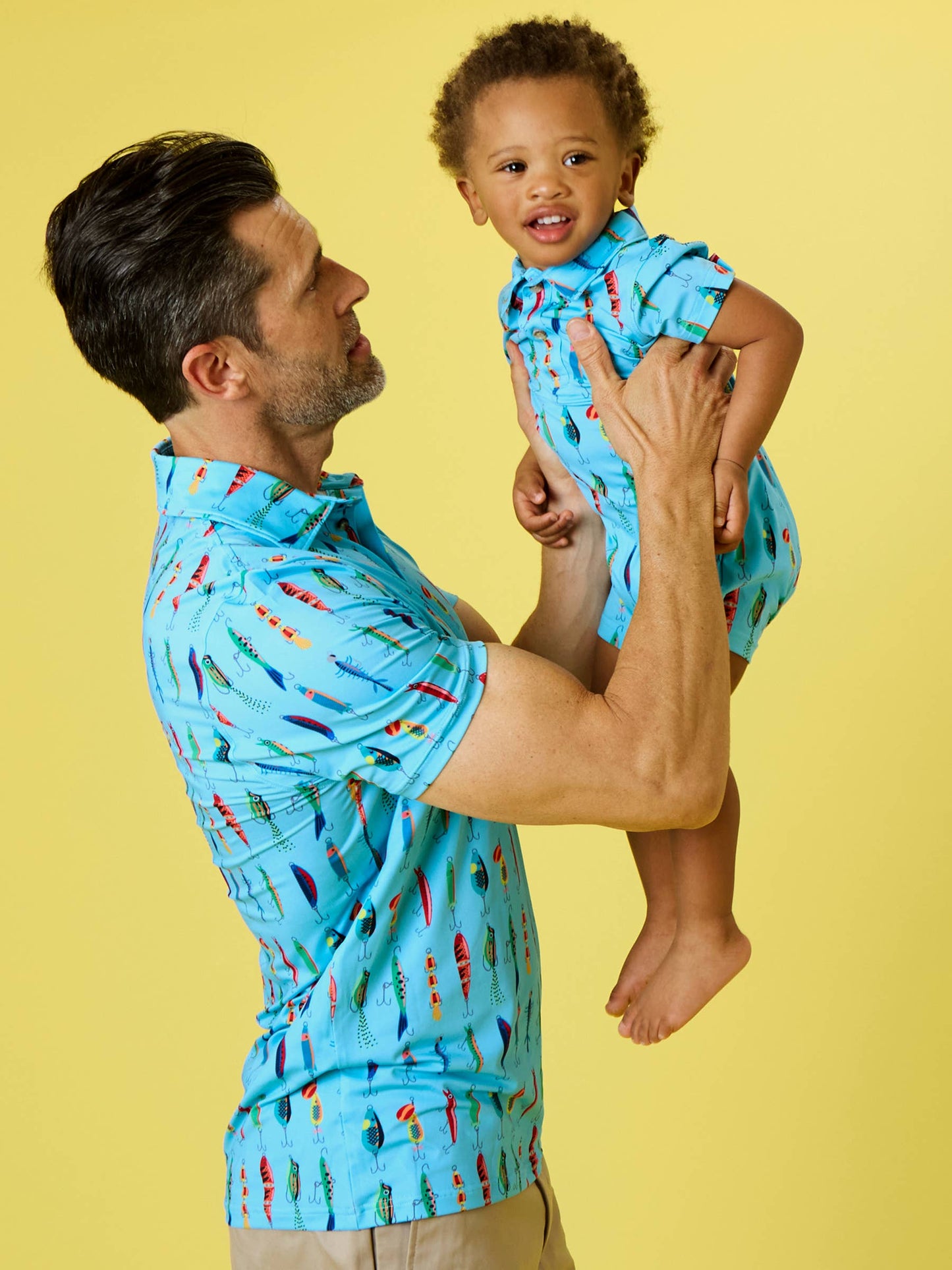 Baby Boys Gone Fishin Performance Polo Romper - RuggedButts