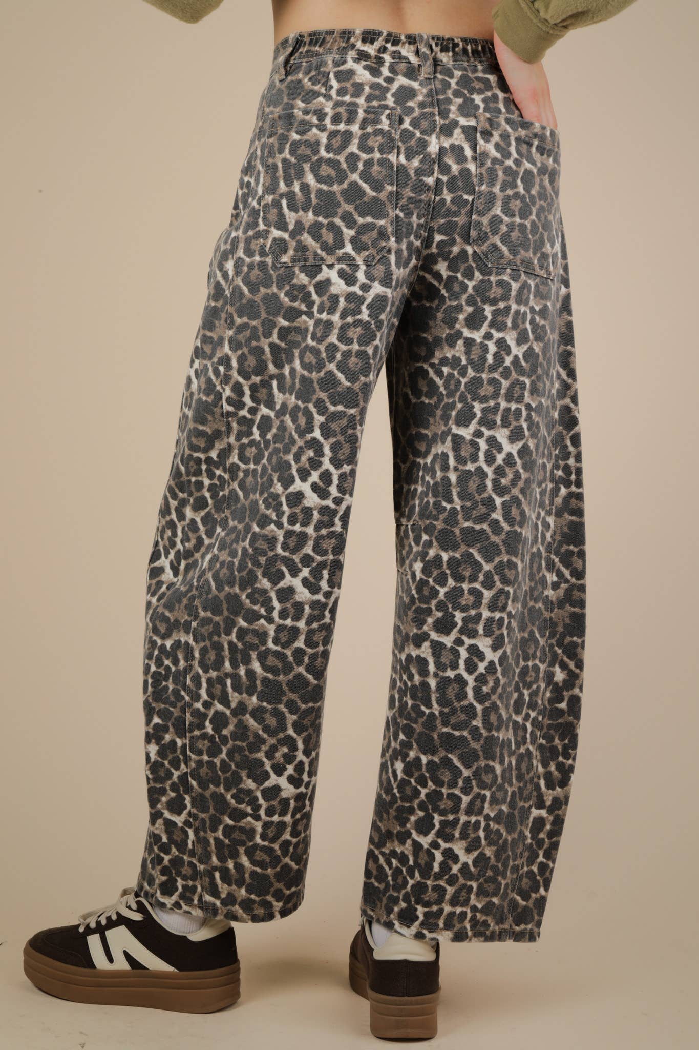 Leopard Barrel Pants