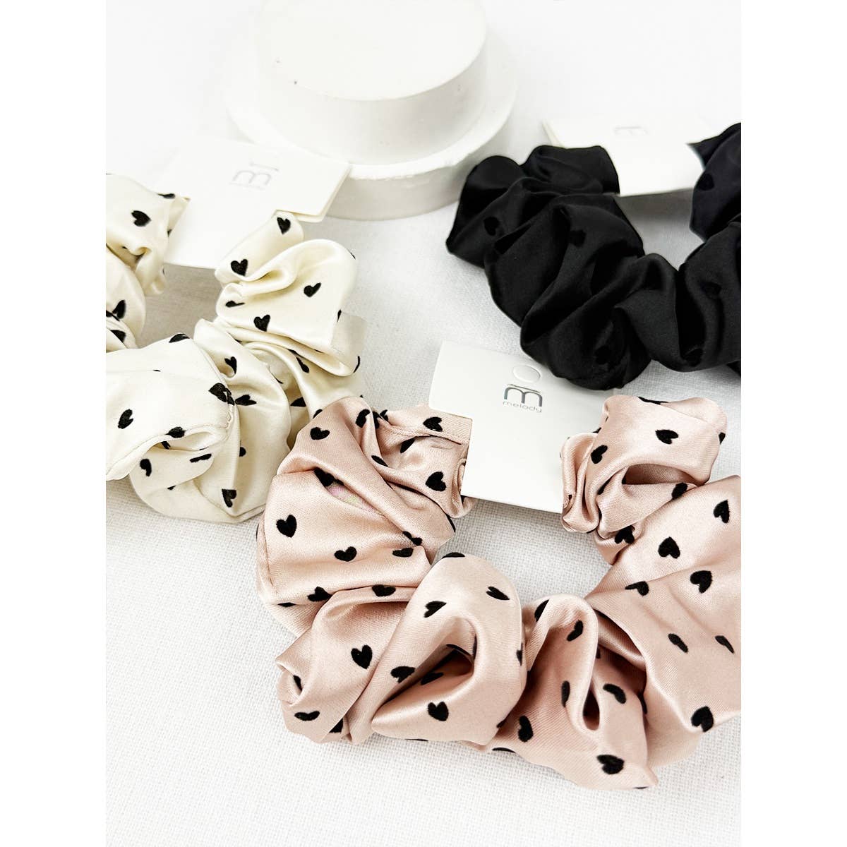 Heart Satin Scrunchies
