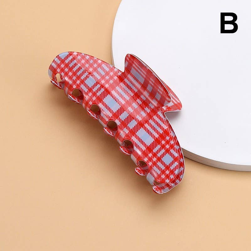 Pastel Plaid & Gingham Hair Claw Clip