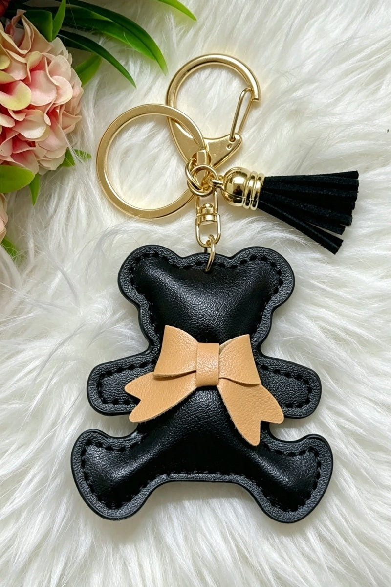 Vegan Leather Teddy Bag Charm
