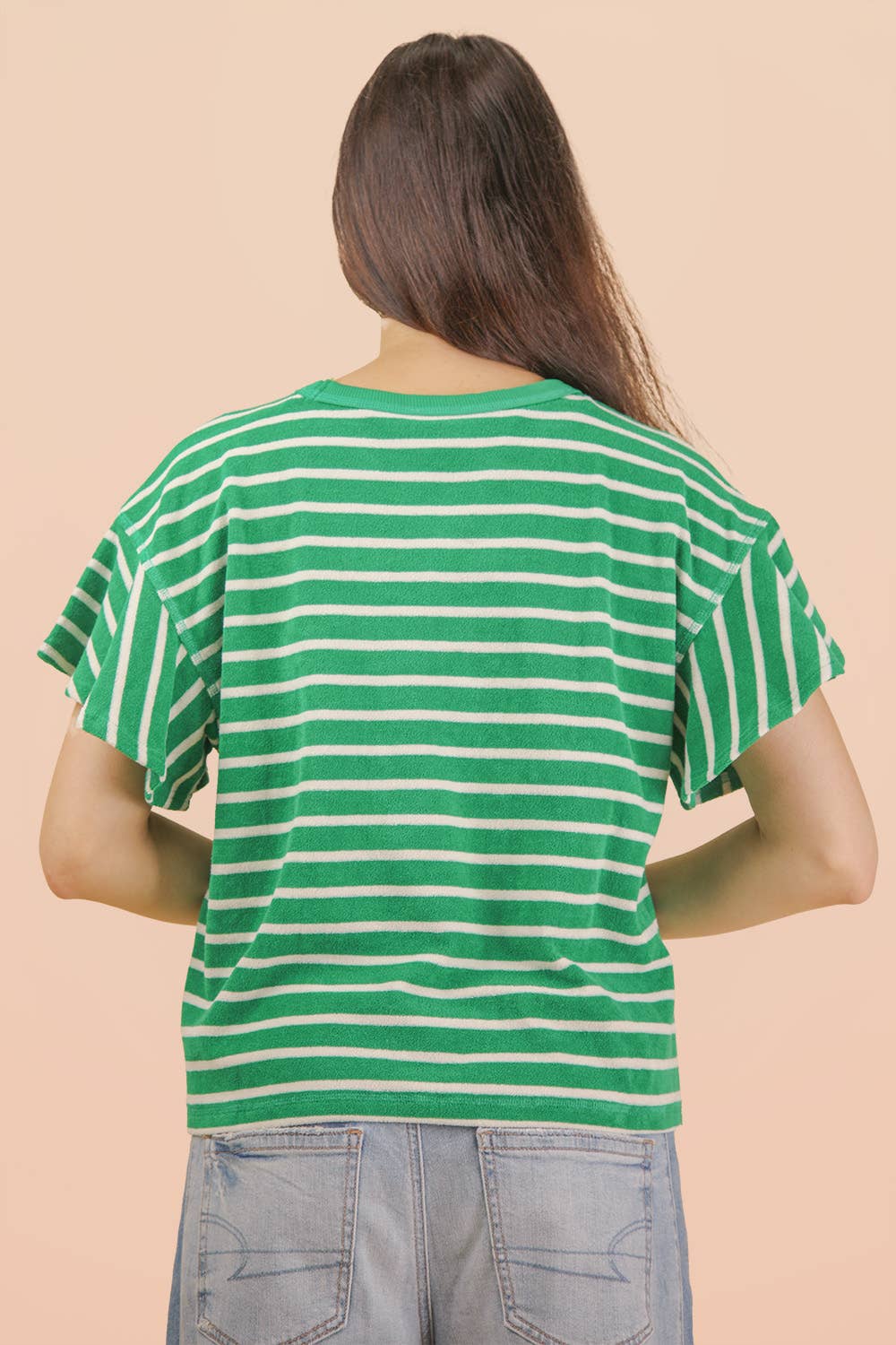 Sophia Ruffle Stripe Knit Top