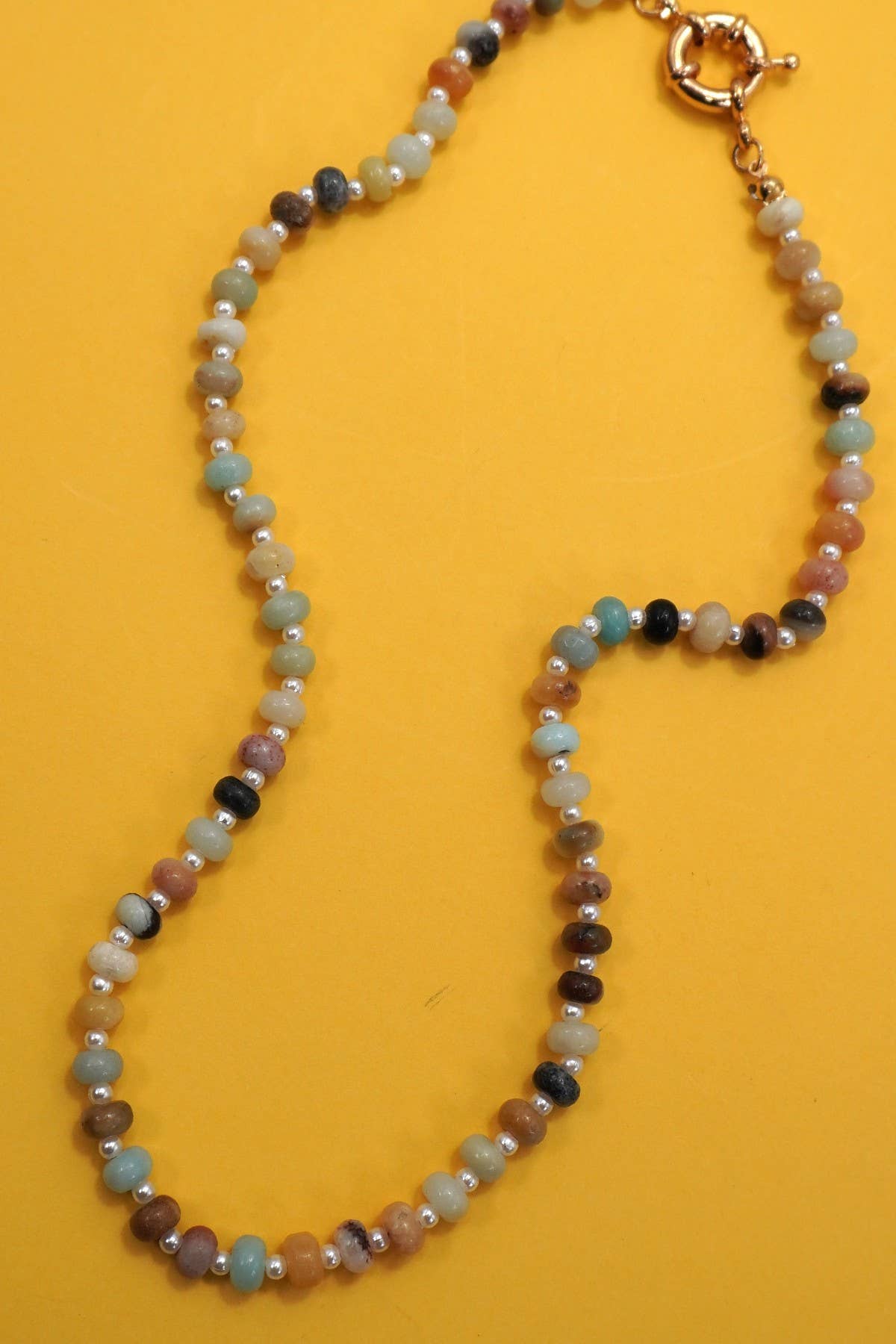 Natural Stone Multi Bead Necklace