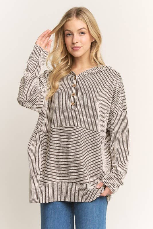 Brown Stripe Hoodie