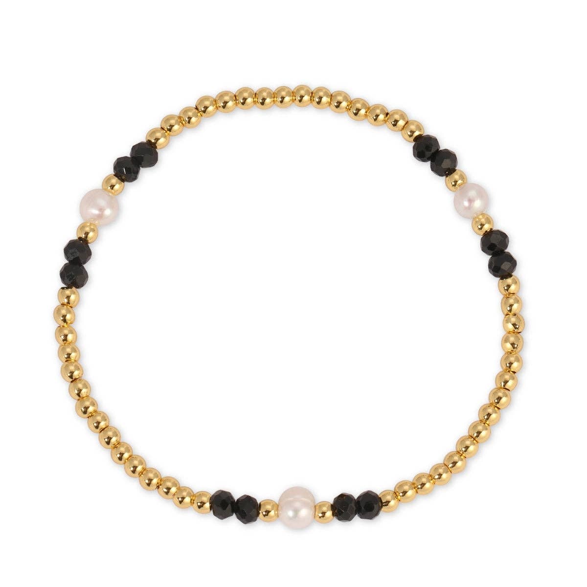 Assorted 3mm Beaded Crystal & Pearl Stretch Bracelets