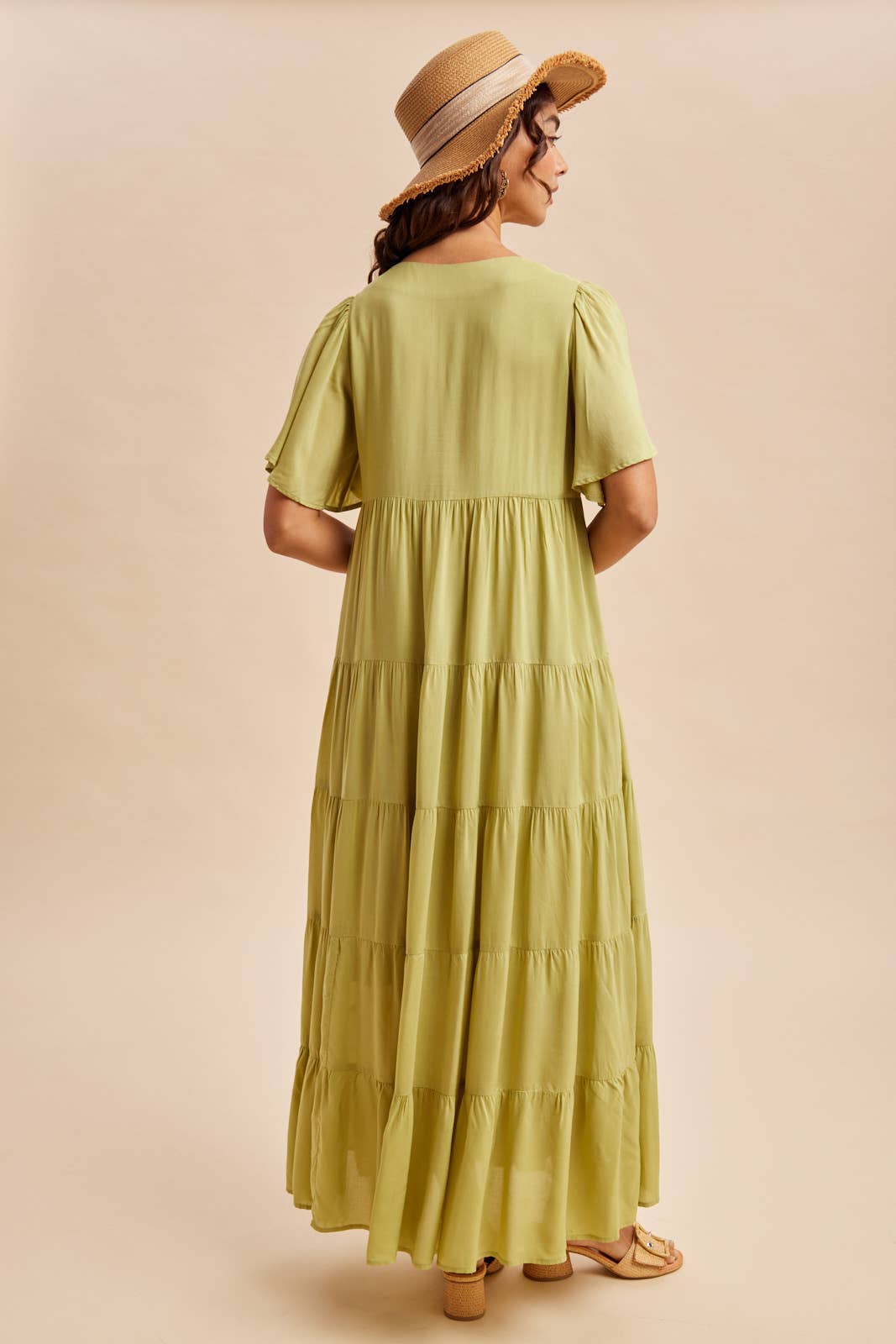 Apricot Flowy Maxi Dress