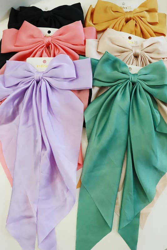 Satin Bow Hair Clips