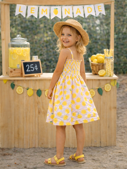 Lemon Sorbet / Muslin Smocked Tube Dress