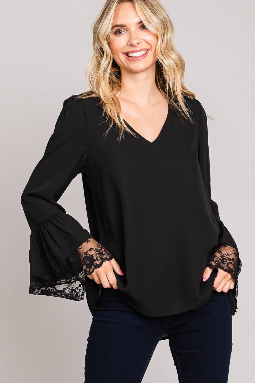 Lace Detail Long Sleeve Top
