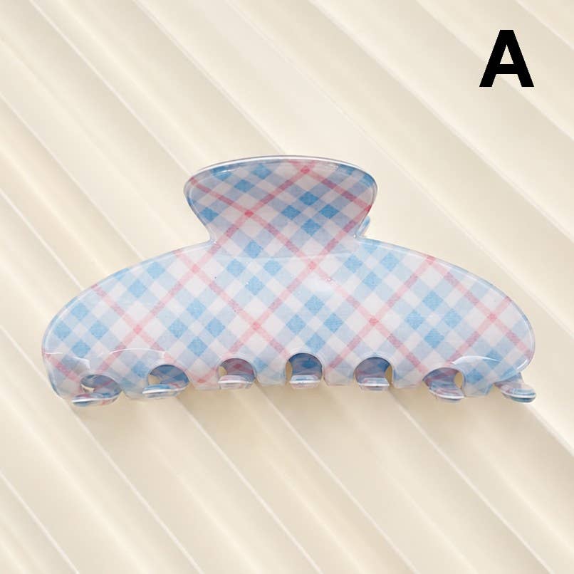 Pastel Plaid & Gingham Hair Claw Clip