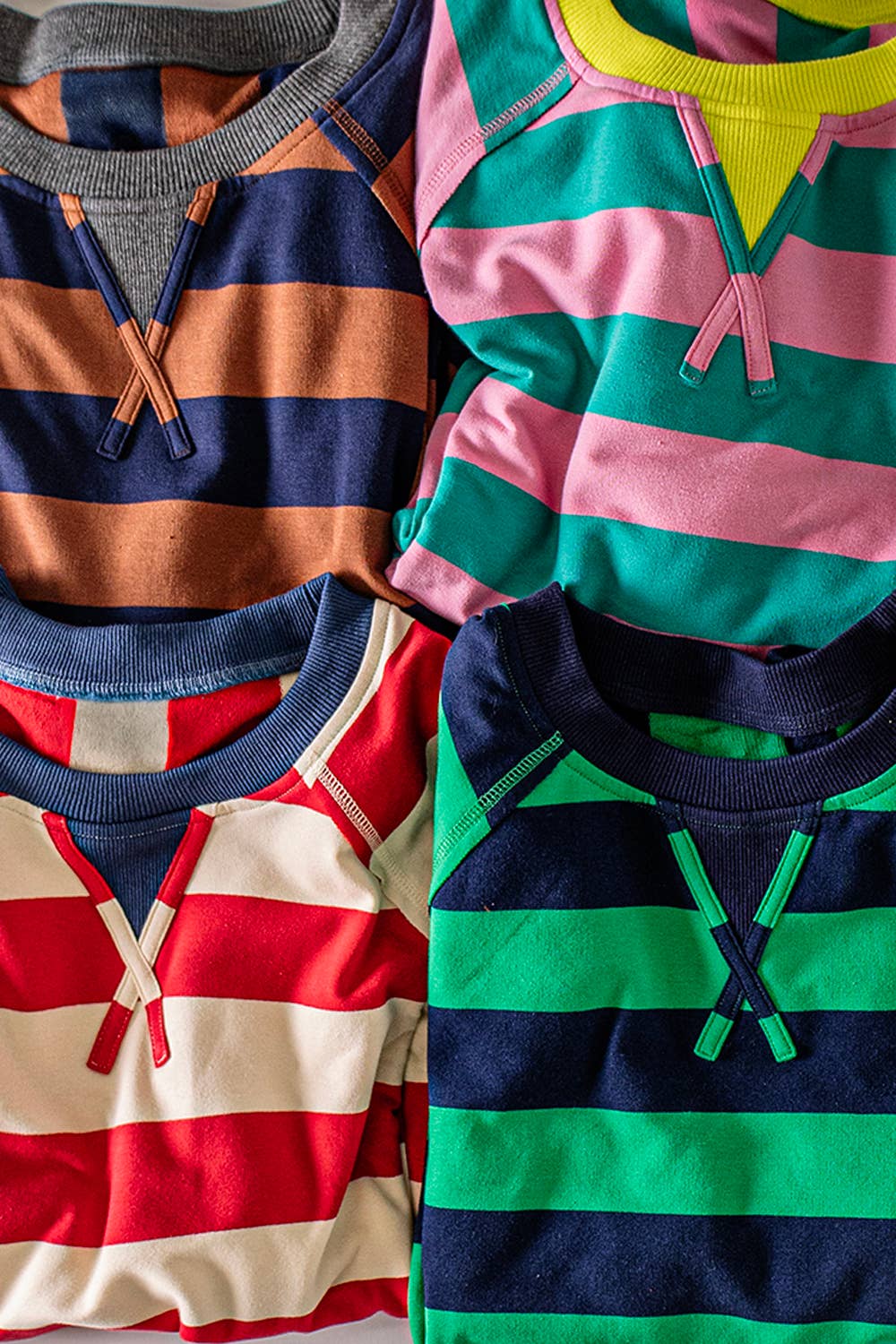 Striped Detail Cropped Long Sleeve Top