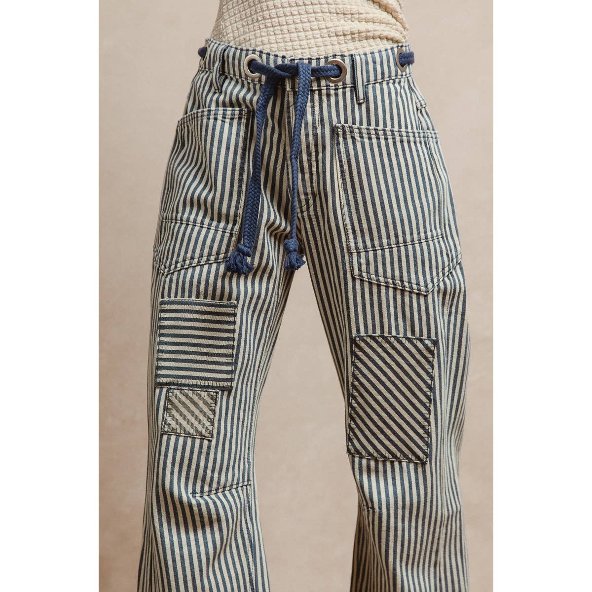 Striped Twill Pants