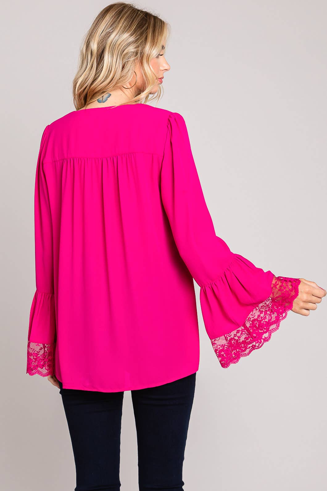 Lace Detail Long Sleeve Top