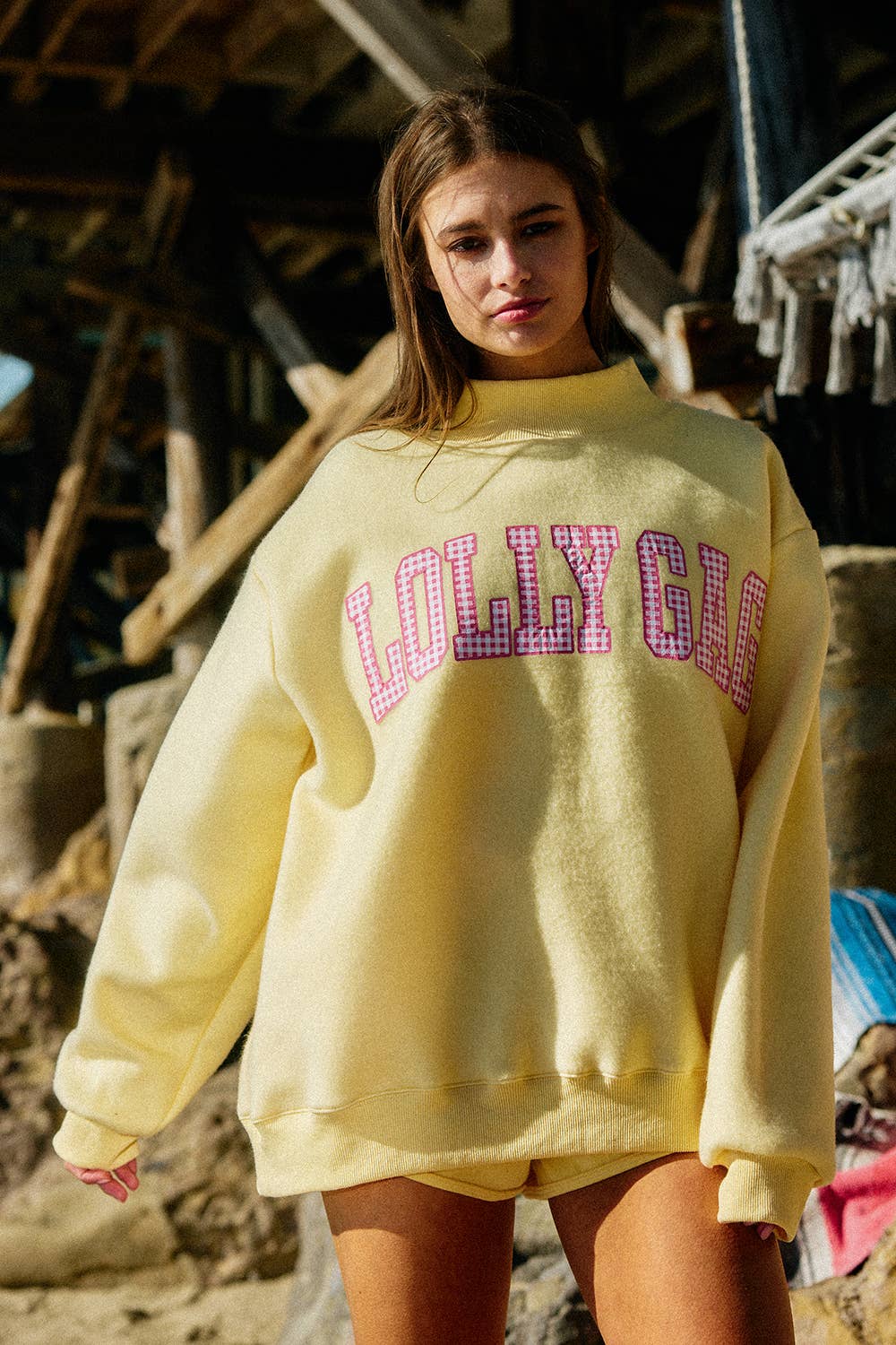 Dilly Dally / Lolly Gag Reversible Mock Neck Sweatshirt