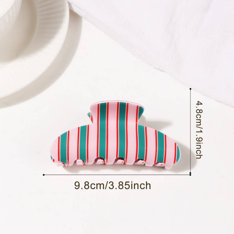 Oval Stripe Hair Claw Clip