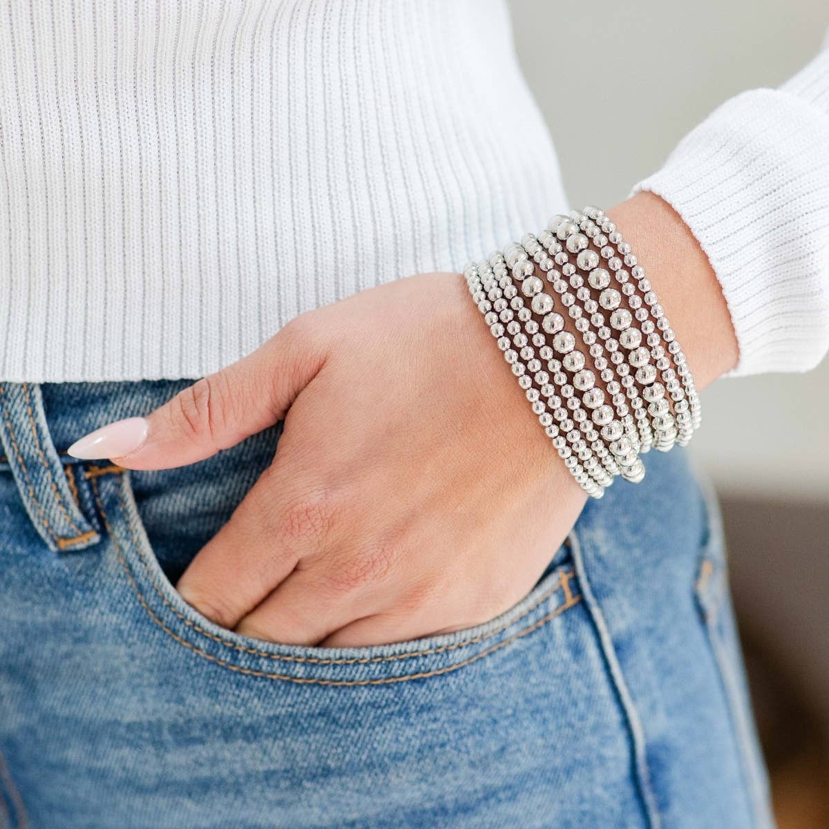 Bead Stretch Bracelet 4mm