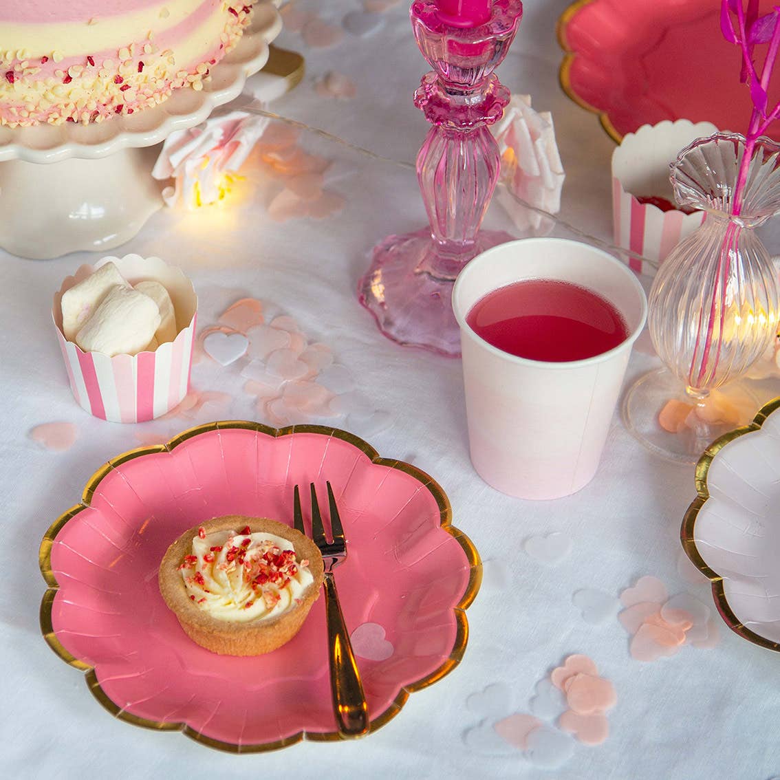 Rose Pink Party Plates - 12 Pack, Barbie Party