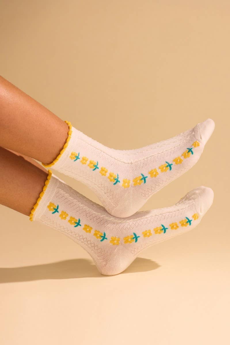Embroidered Crew Sock