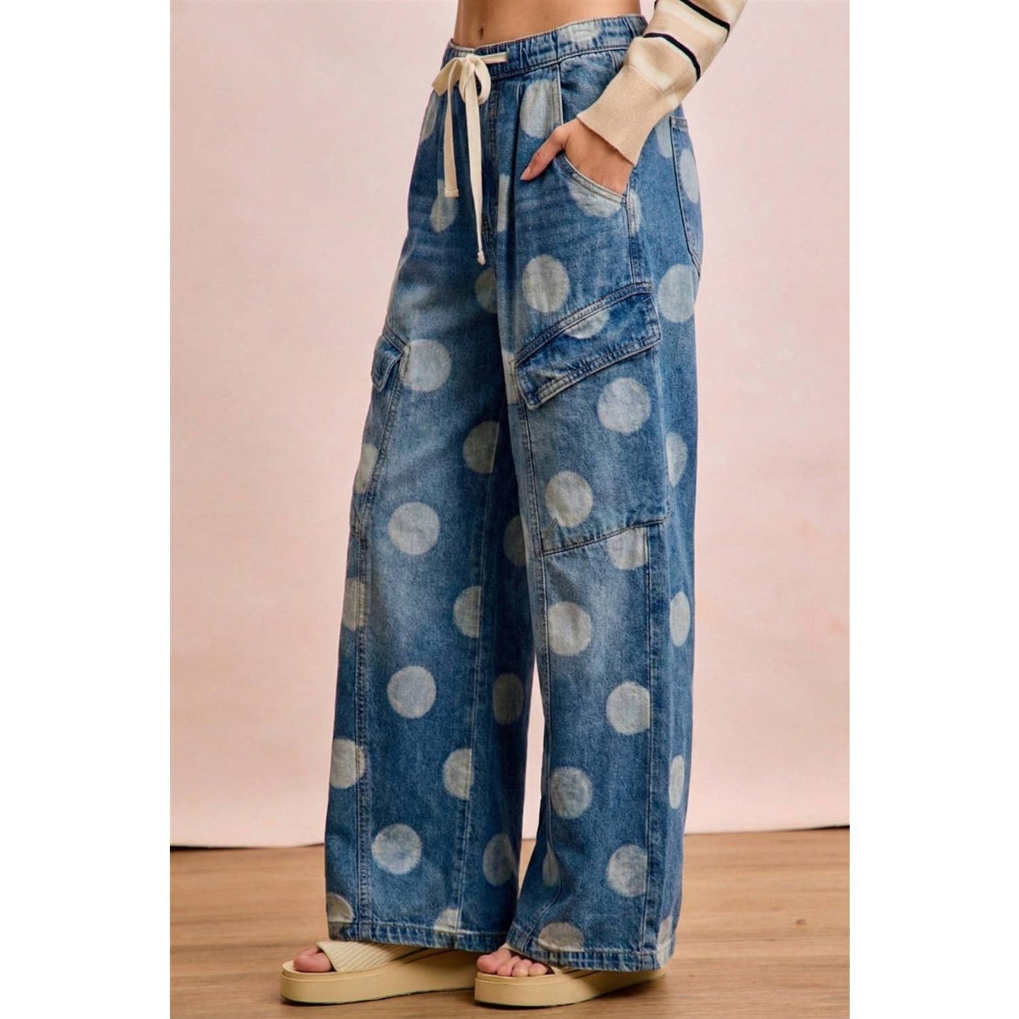 Polka Dot Cargo Jeans