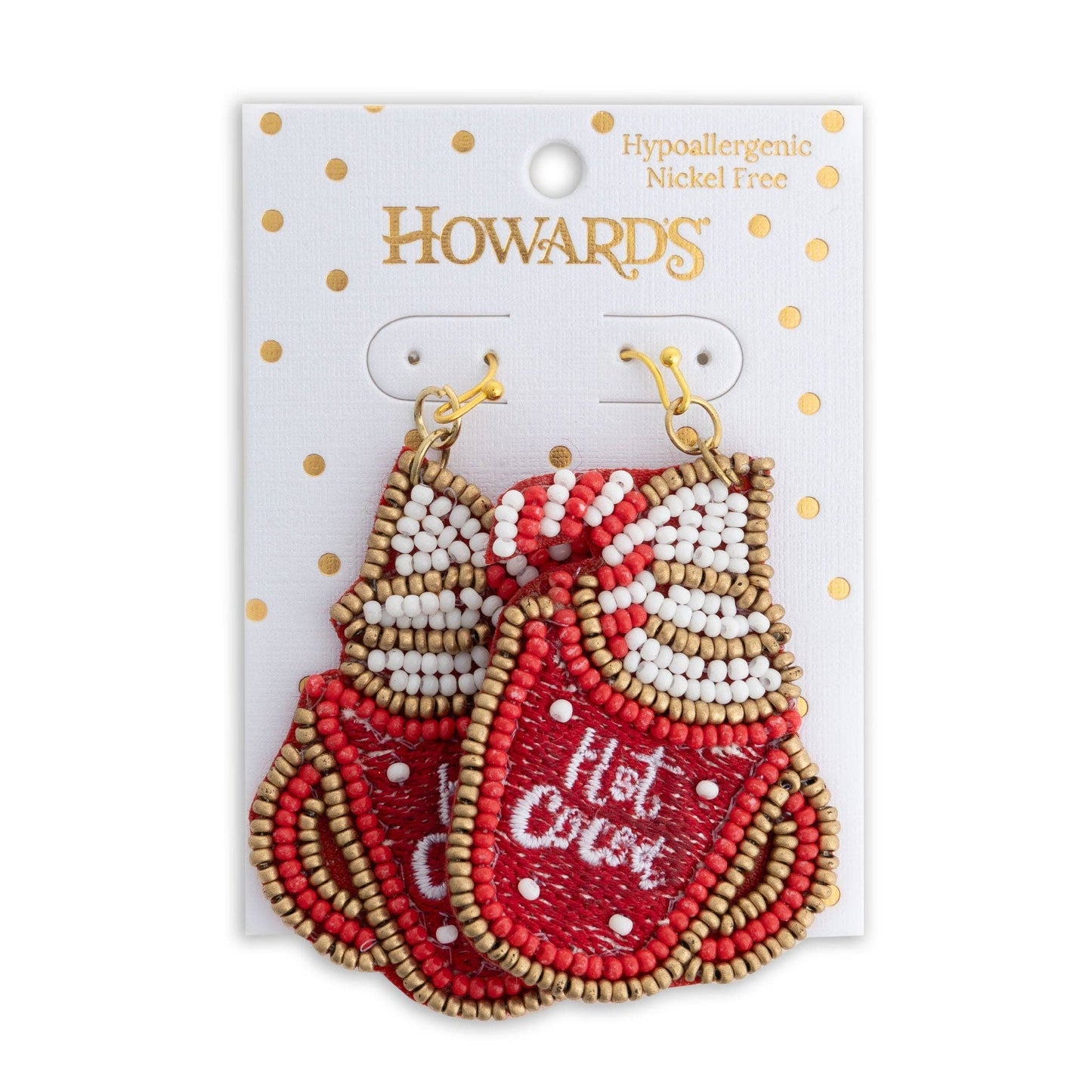 Holiday Christmas Seed Bead Hot Coca Earrings