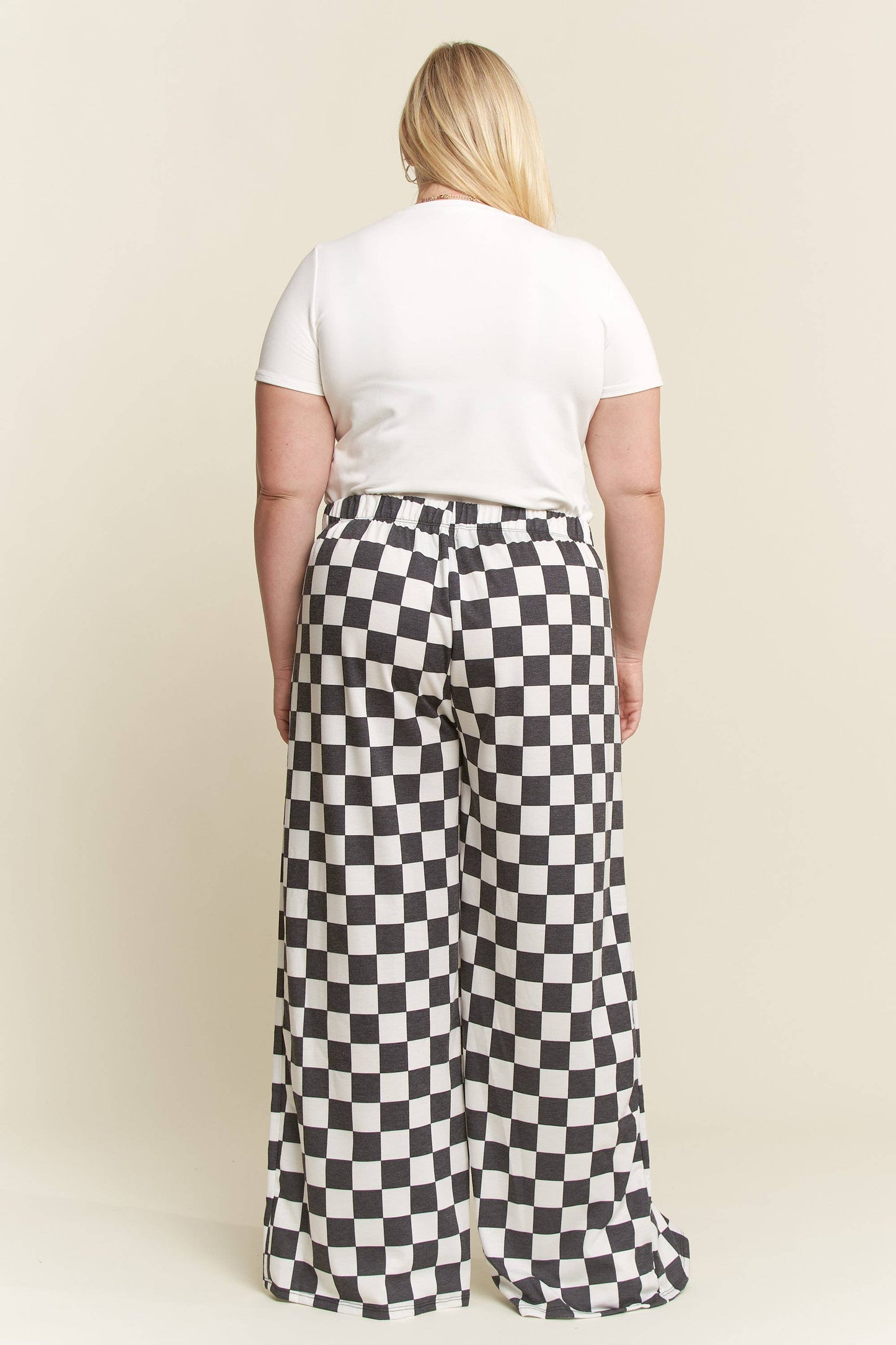 Plus Checkerboard Pants