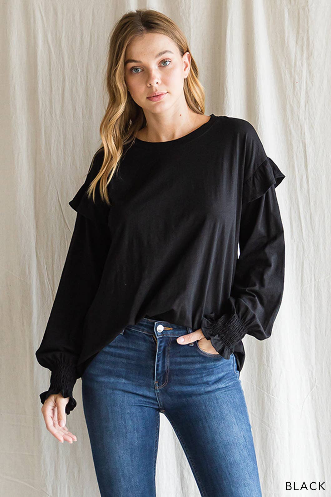 Women's Cotton Ruffle Top