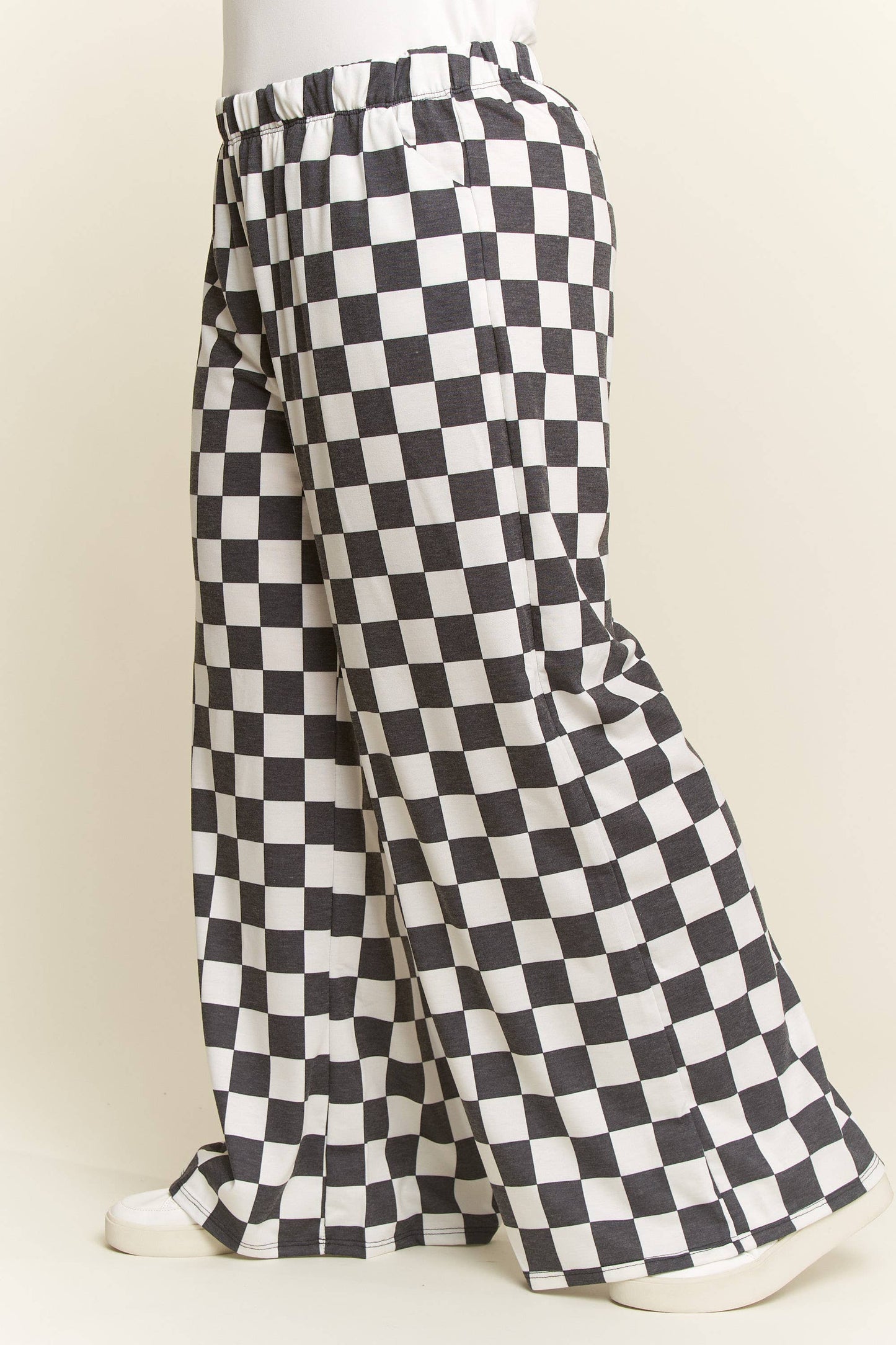 Plus Checkerboard Pants