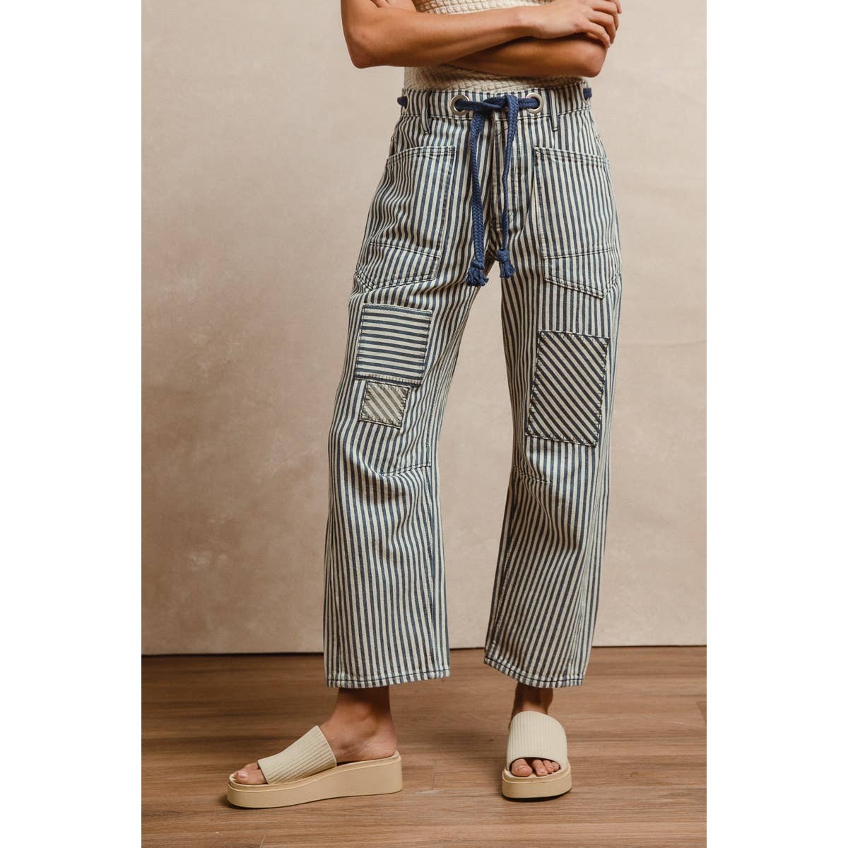 Striped Twill Pants