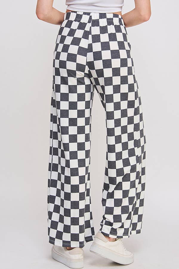 High Waist Checker Board Pants