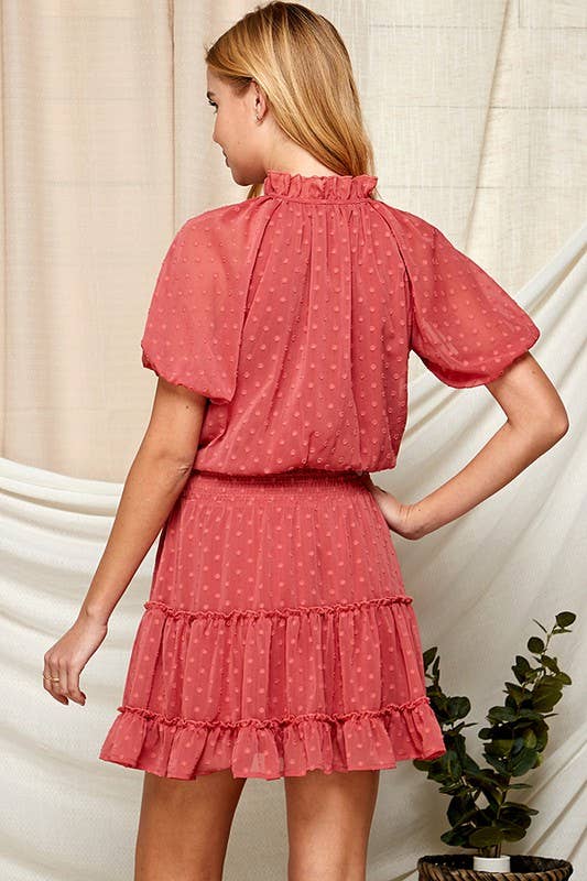 Marsala Dot Dress