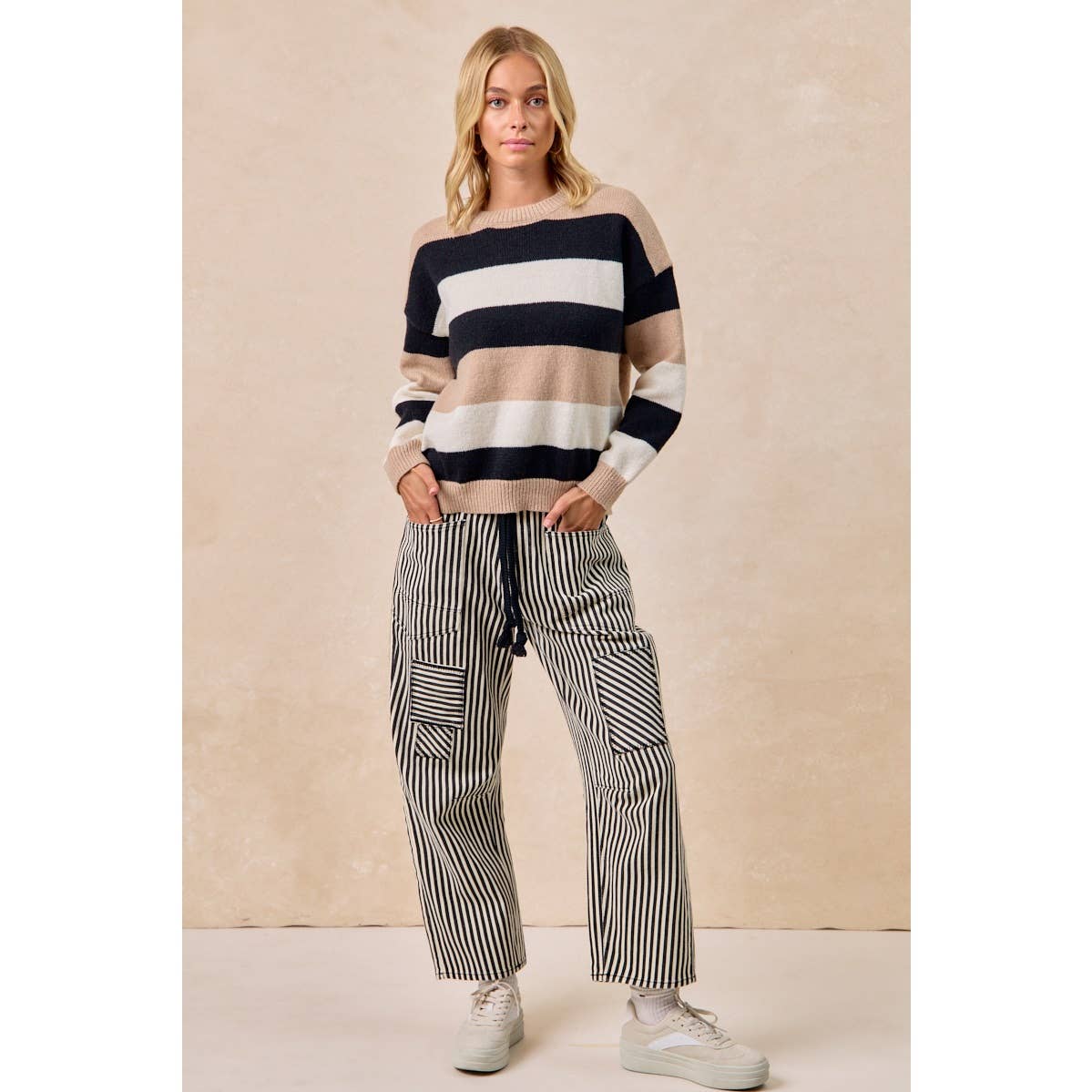 Striped Twill Pants