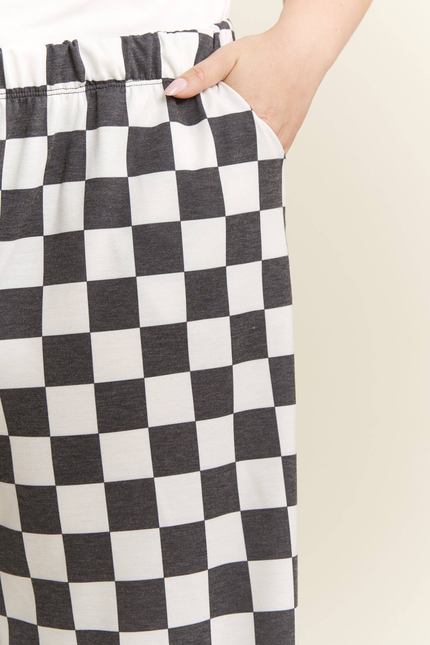 Plus Checkerboard Pants